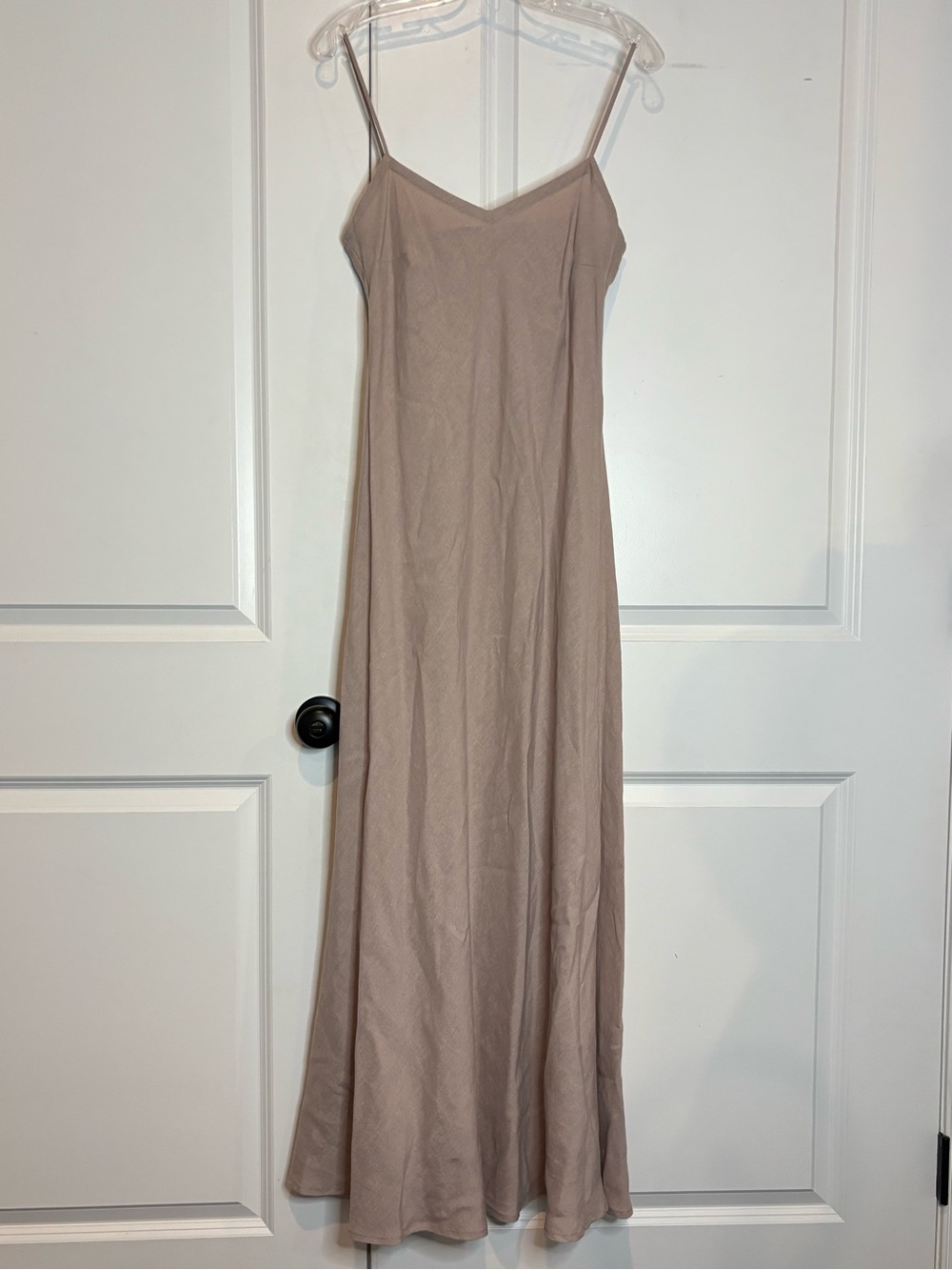 Tiar Bellomo Tan Tencel Linen Maxi Slip Dress M